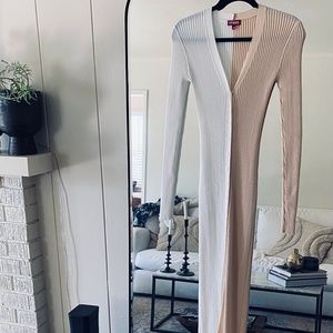 STAUD - Shoku Ribbed  Color Block  Maxi Dress...